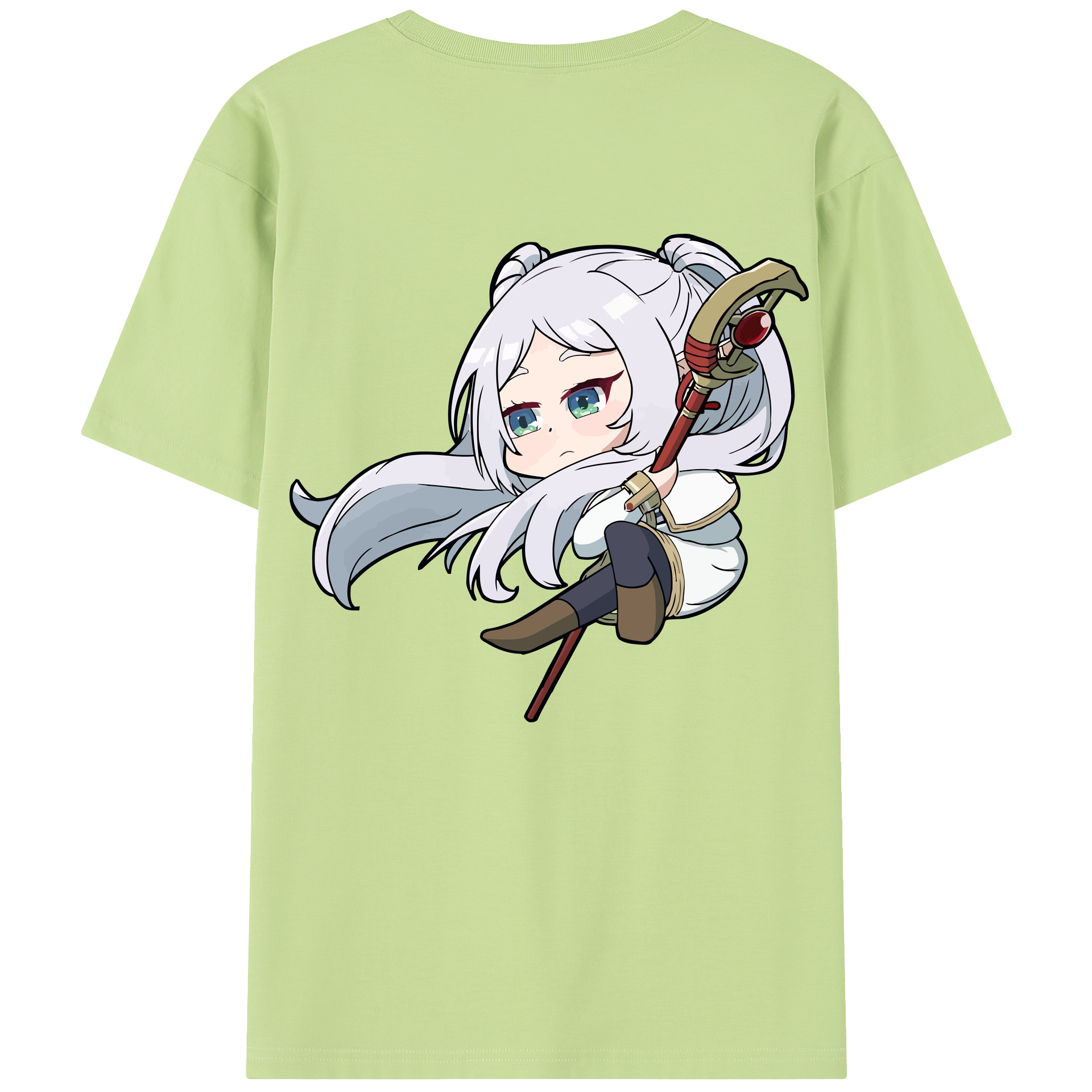 （画像用） 葬送のフリーレン Frieren 綿100％半袖Tシャツ（背面プリント）